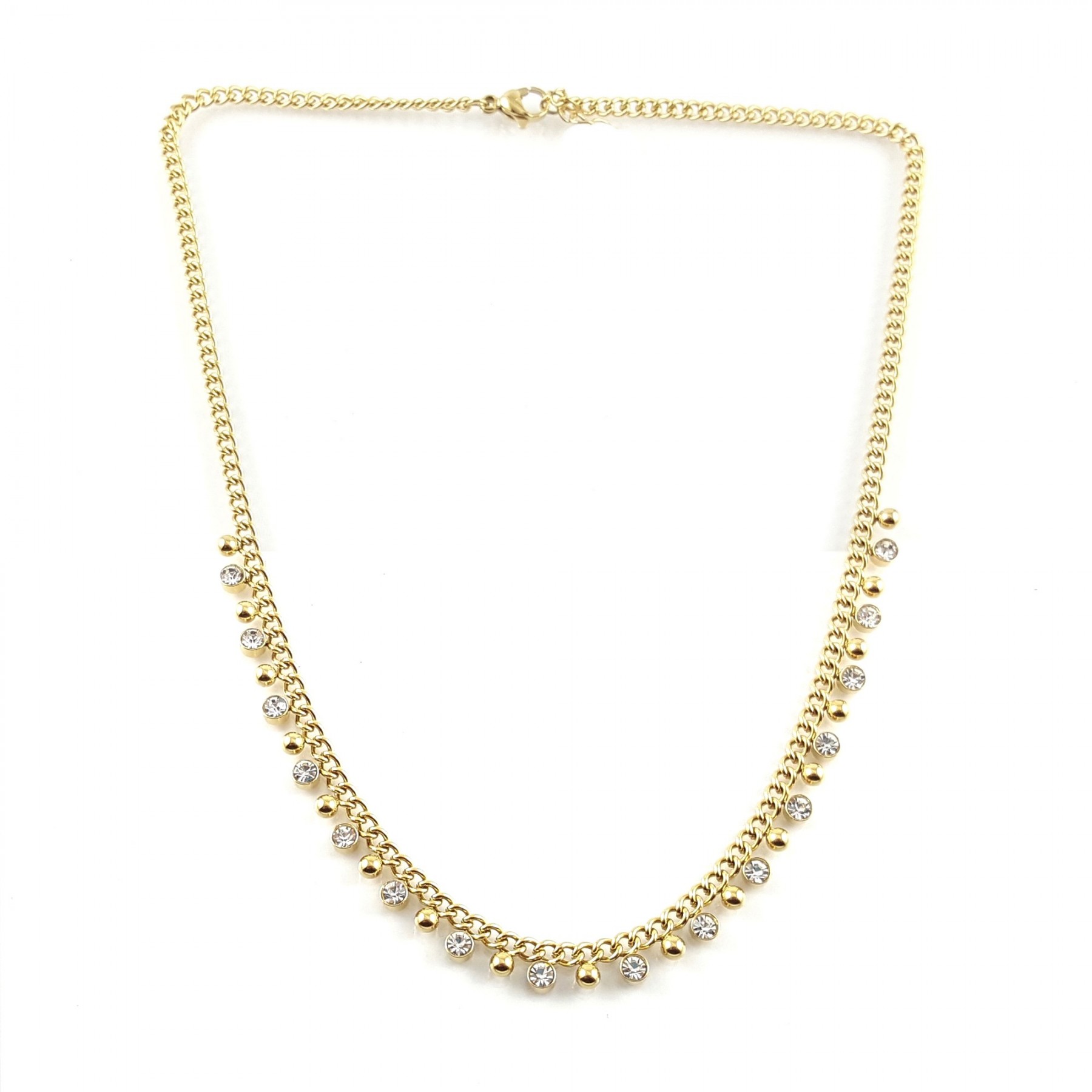 Collier pampilles multiples strass