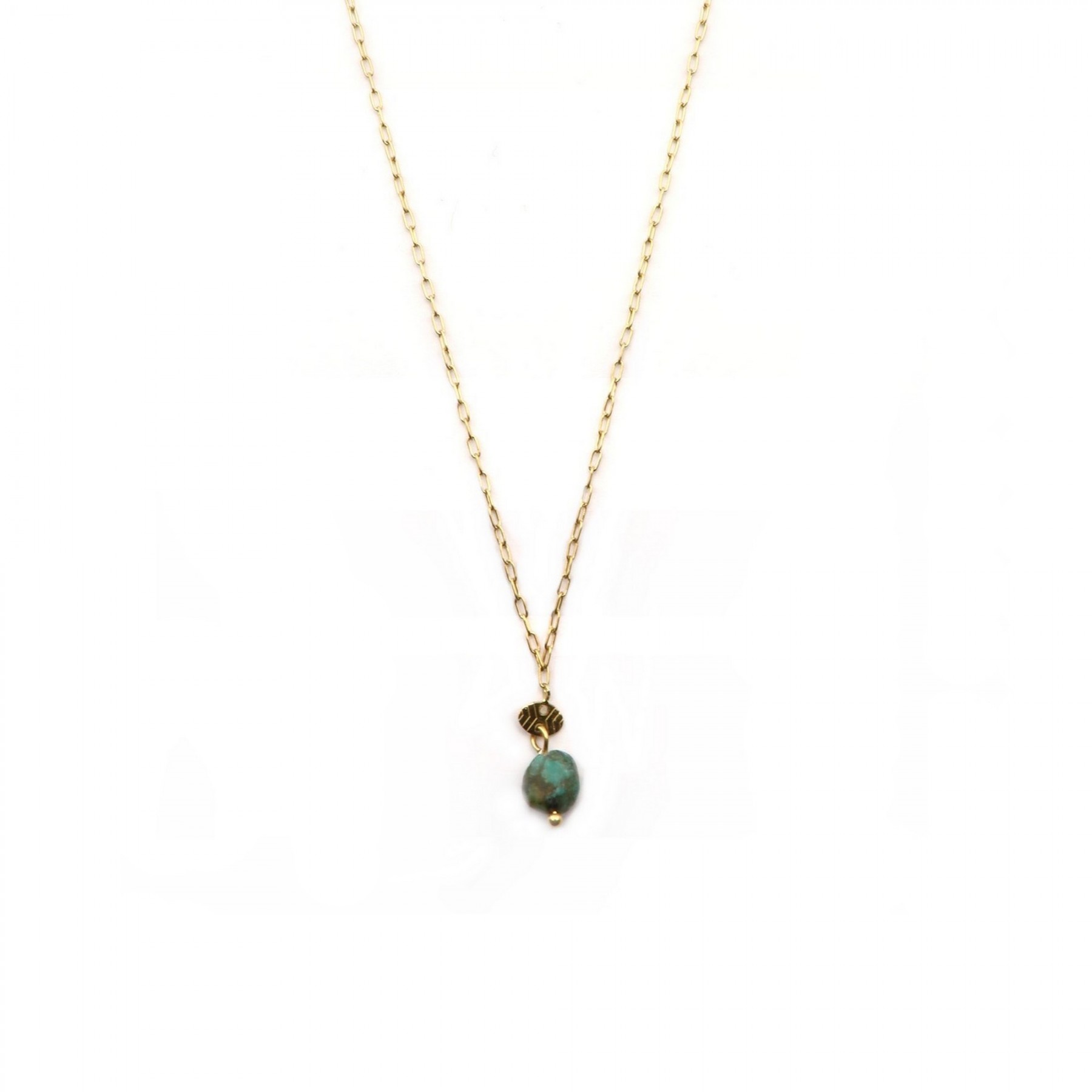 Collier galet turquoise africiane