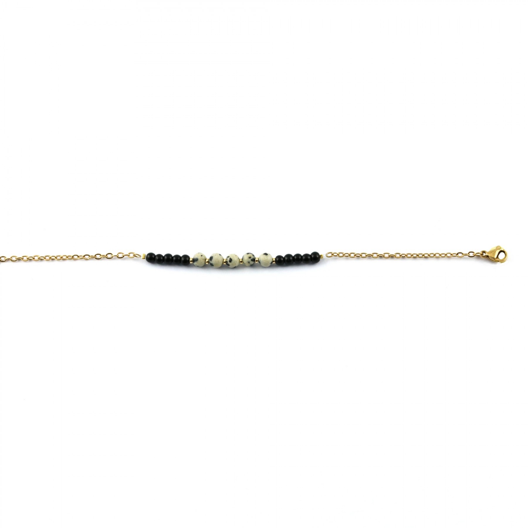 Bracelet chaîne et perles jaspe lamparci