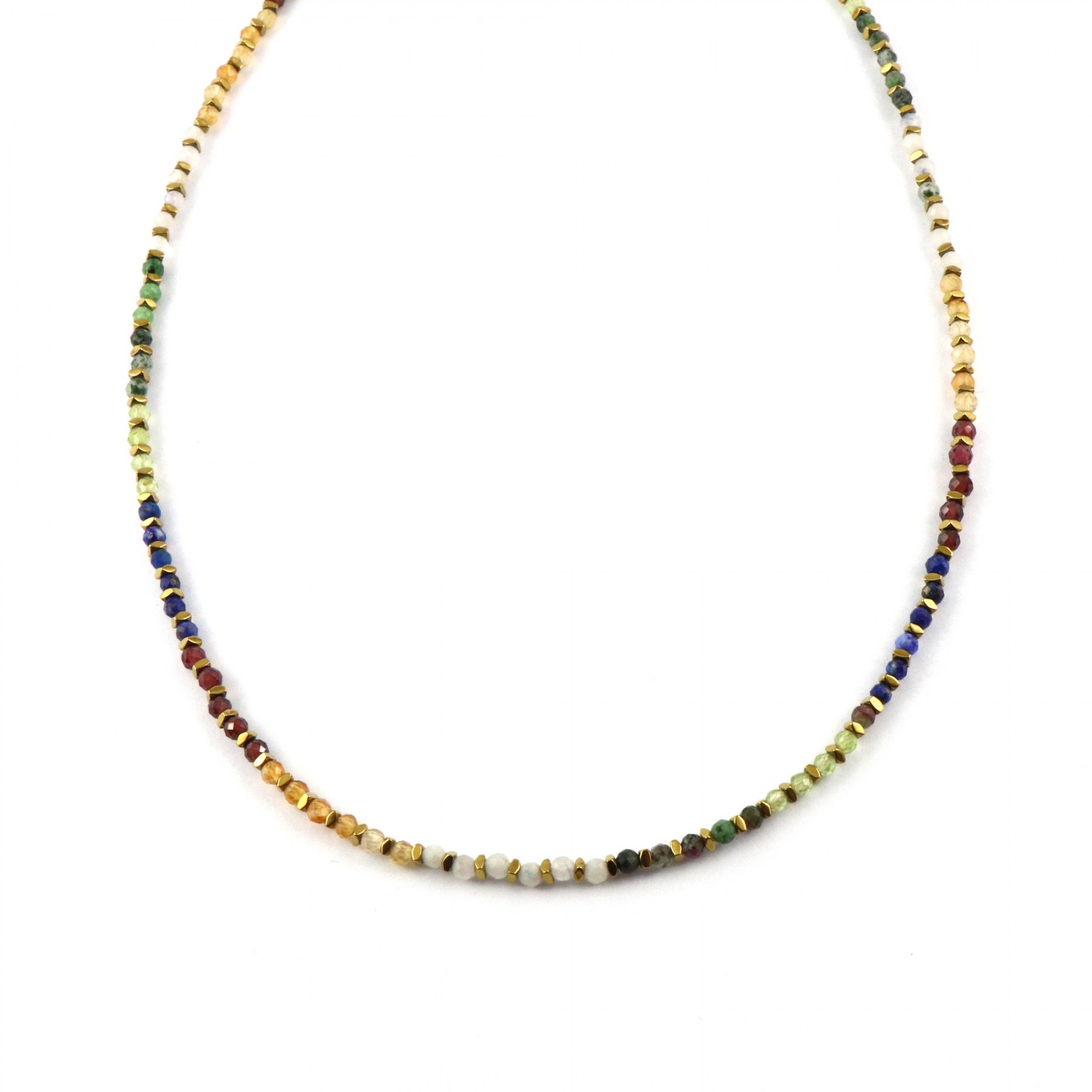 Collier perles fines multicolores