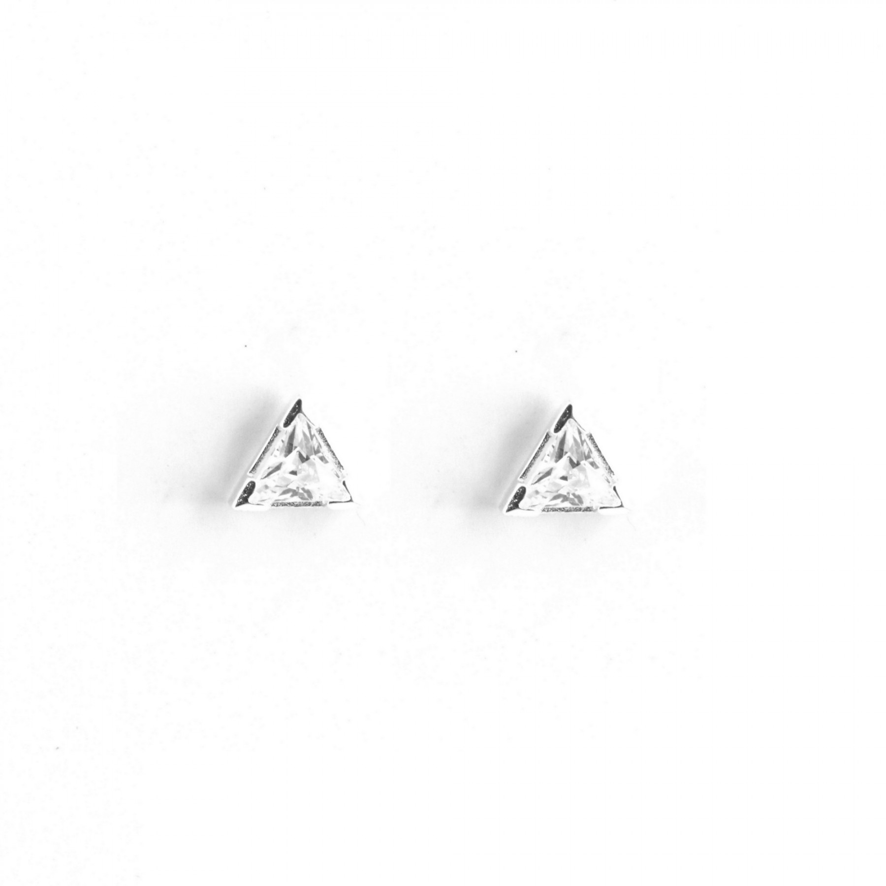 Clou d'oreilles triangles oxydes zirconium argent925