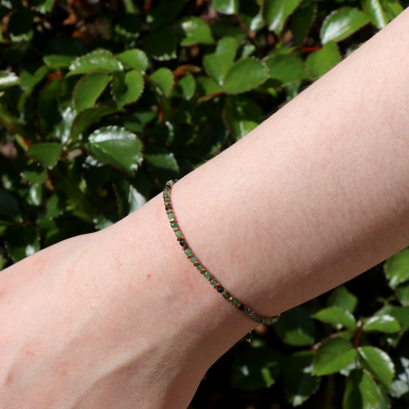 Bracelet lien coulissant turquoise afric.