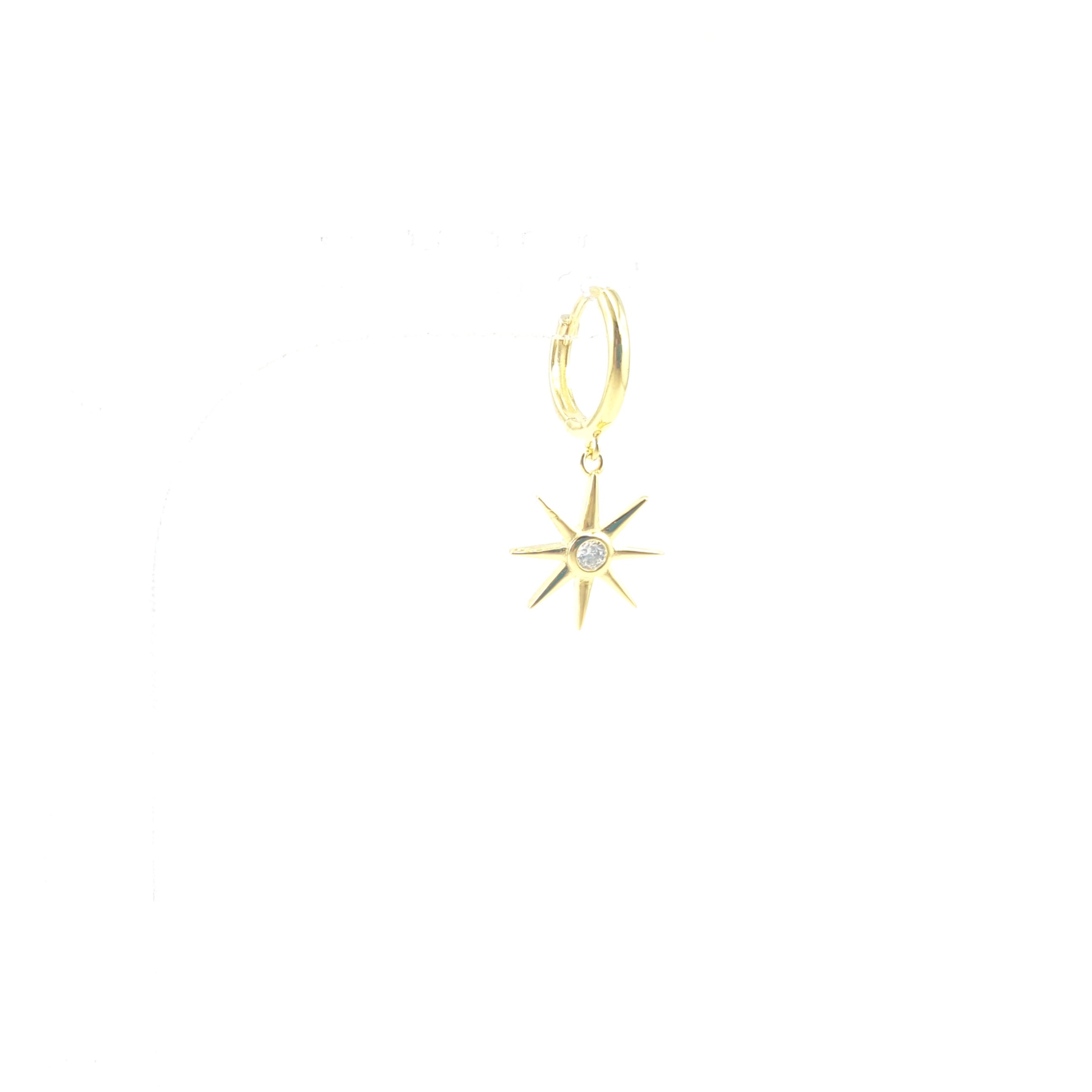 Mini-créoles étoile argent 925 doré - identités bijoux france